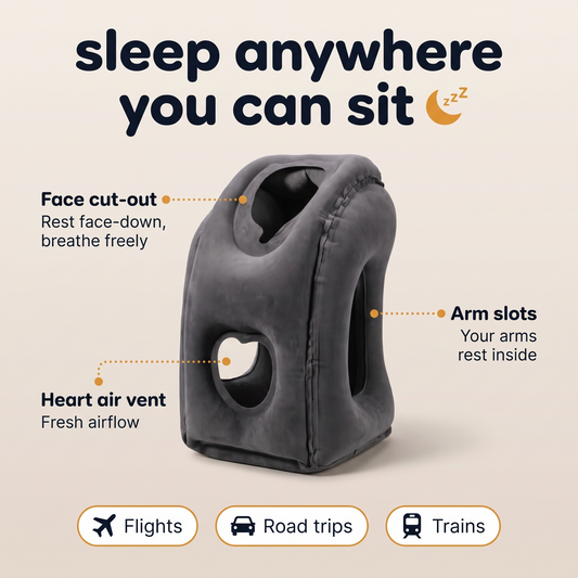 TrayNap™ Tray Table Travel Pillow