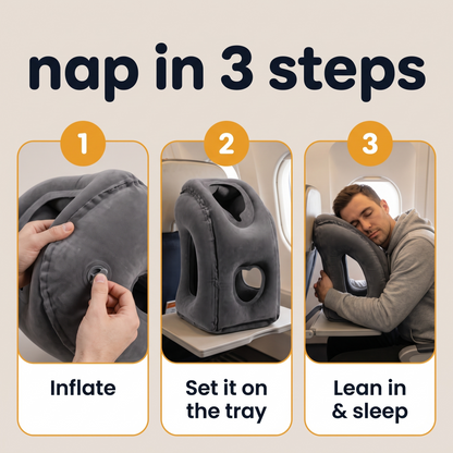 TrayNap™ Tray Table Travel Pillow