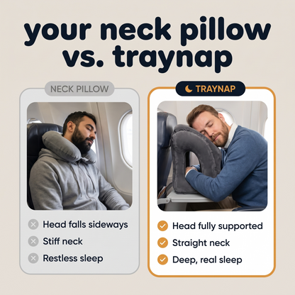 TrayNap™ Tray Table Travel Pillow